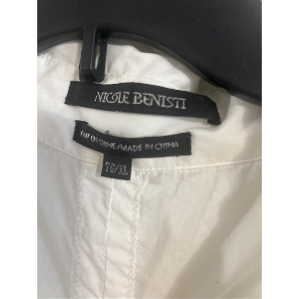 Nicole Benisti Women's Long Sleeve White Ruffle XL Top - Picture 2 of 7